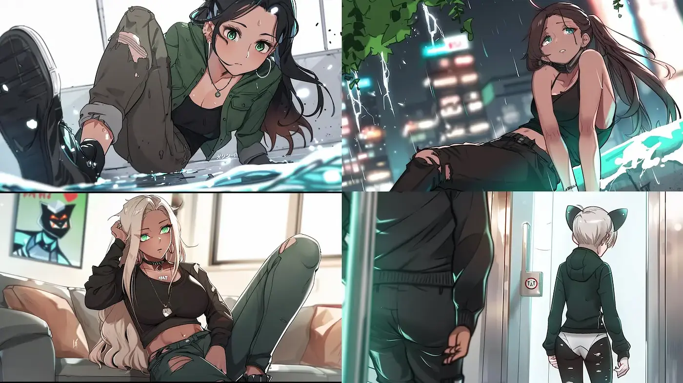 Urban, contemporary aesthetic with a touch of anime influence - Midjourney sref style