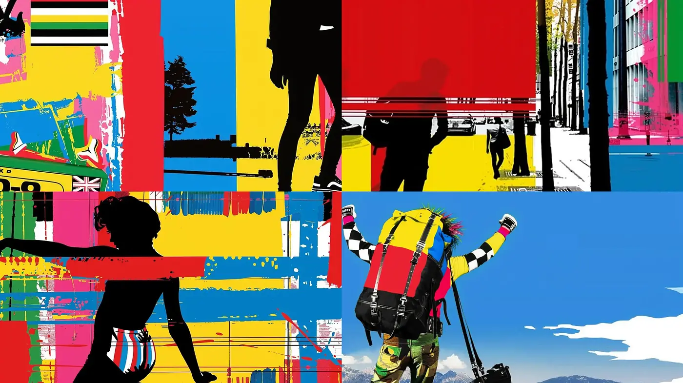 Vibrant Urban Contrast: A Contemporary Pop Art Fusion - Midjourney sref style