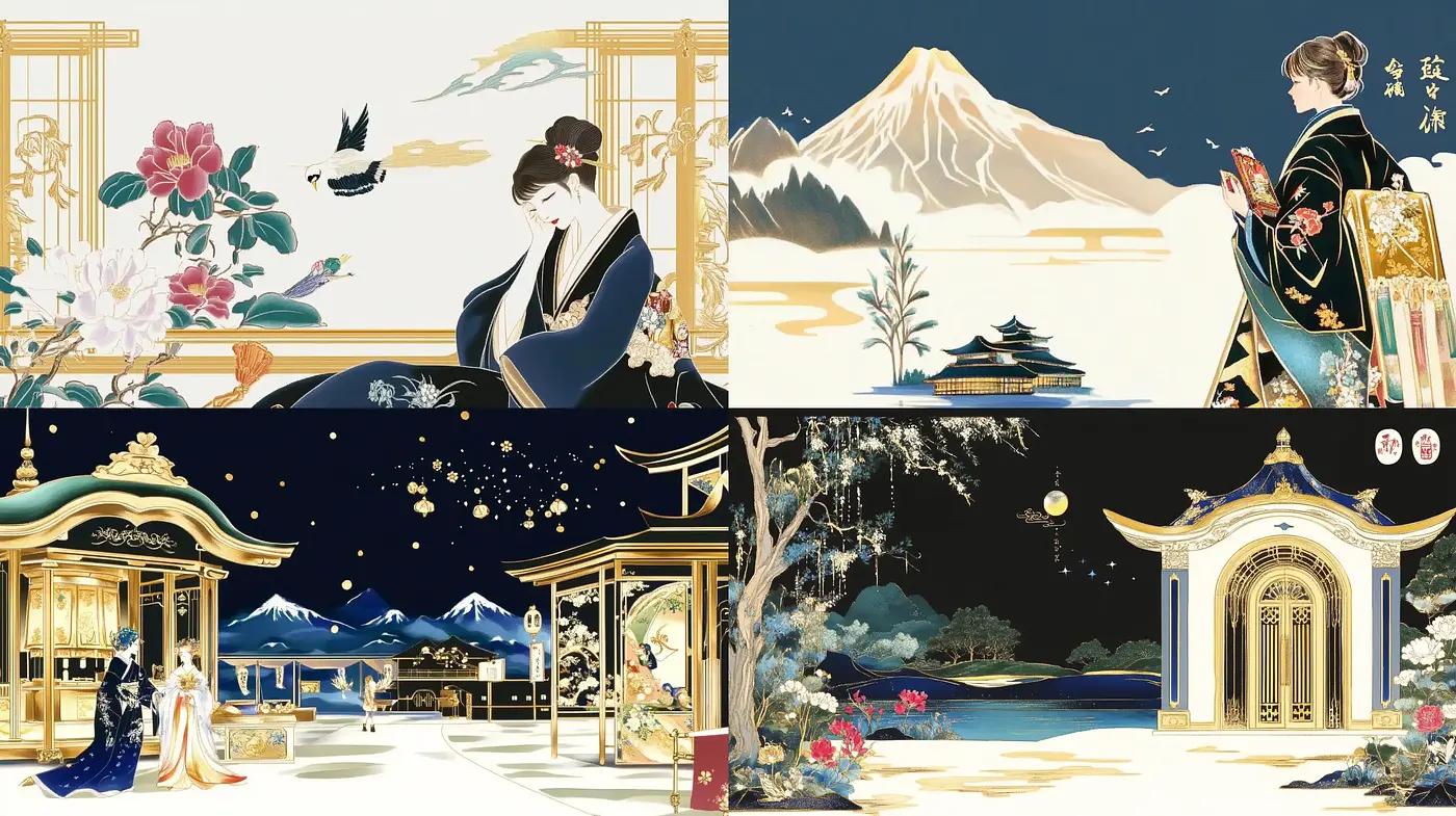 Elegant Ukiyo-e Harmony: A Celebration of Traditional Japanese Art - Midjourney sref style