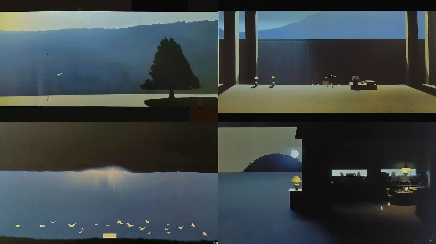 Serene Twilight Moods with Stylized Horizons - Midjourney sref style