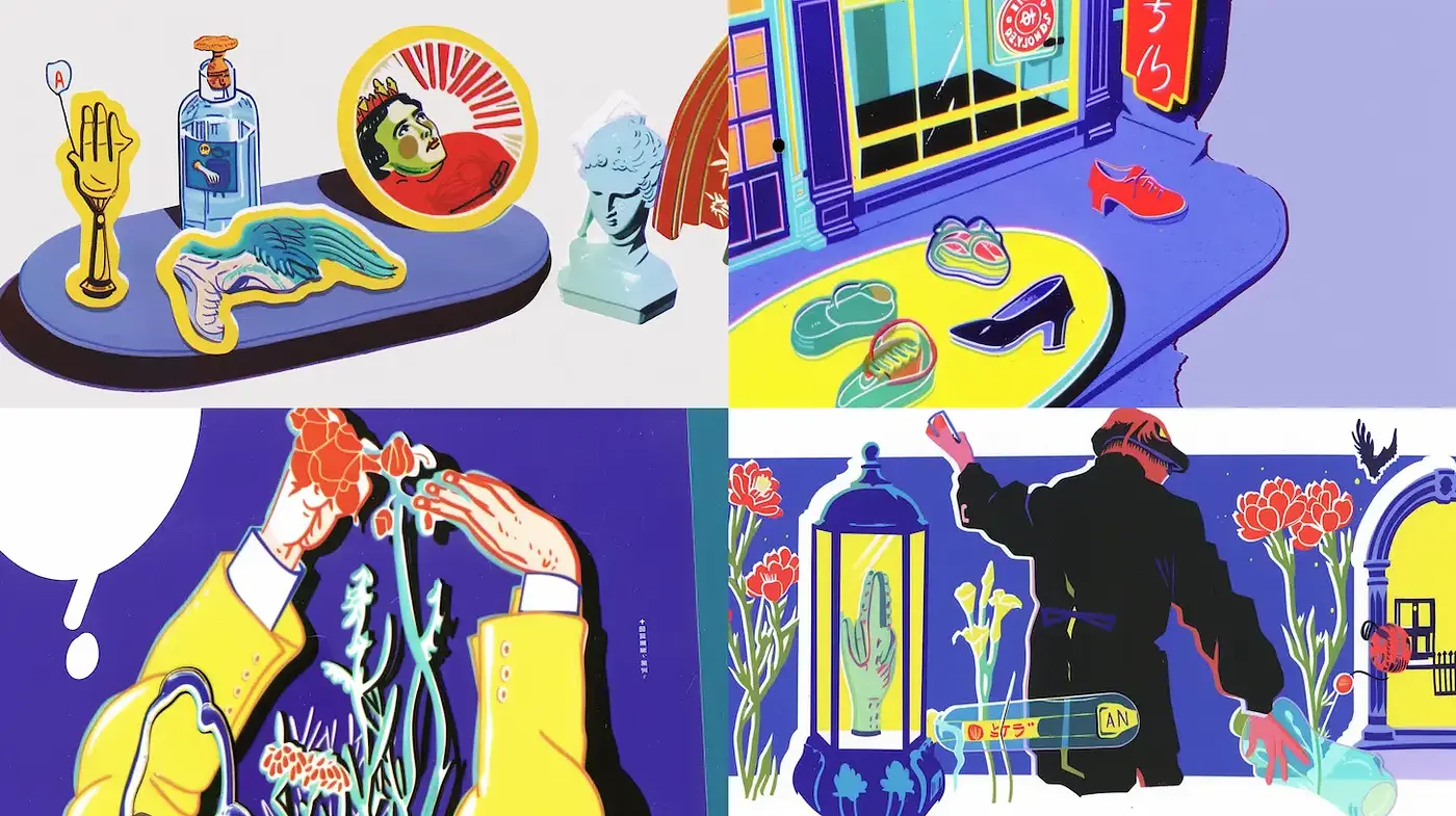 Vibrant Pop Art with a Surreal Twist - Midjourney sref style