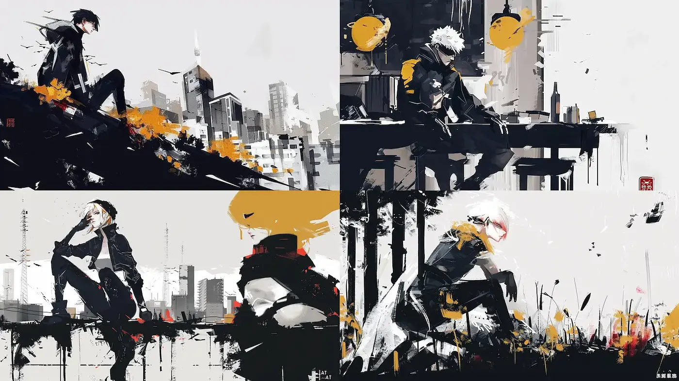 Dynamic Urban Aesthetics with a Vibrant Contrast - Midjourney sref style