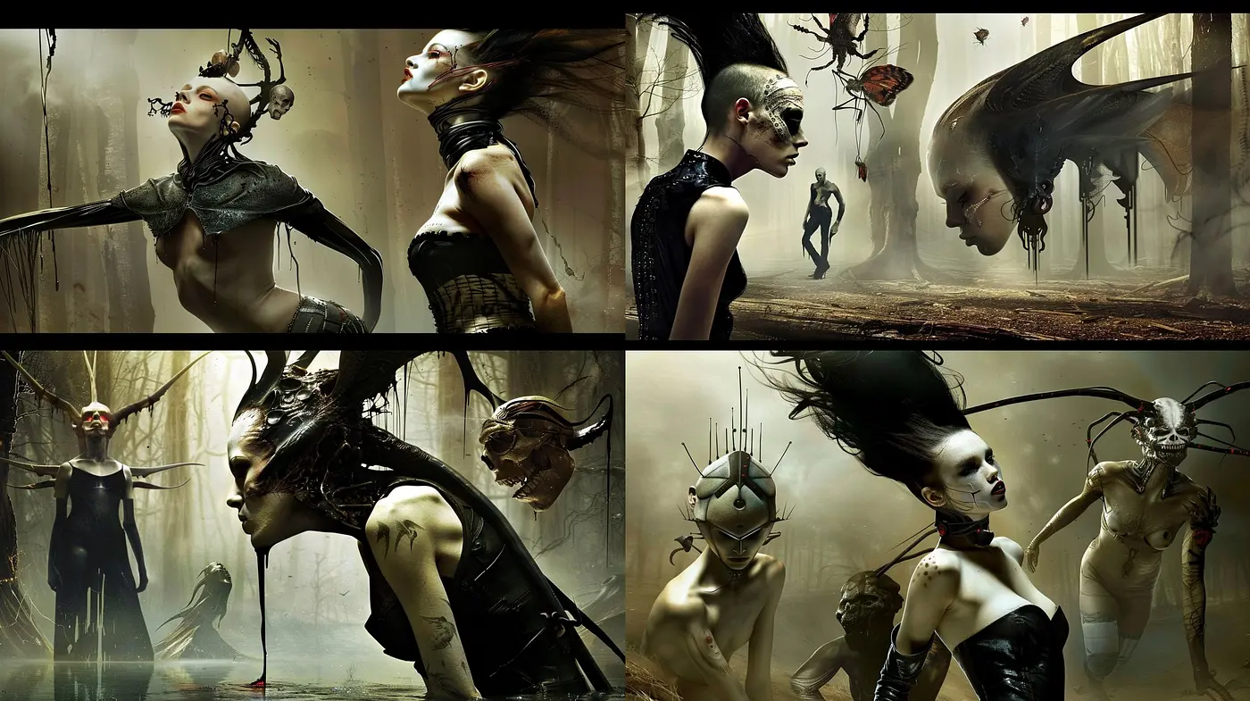 Ethereal Gothicism: A Fusion of Dark Fantasy and Surrealist Art - Midjourney sref style