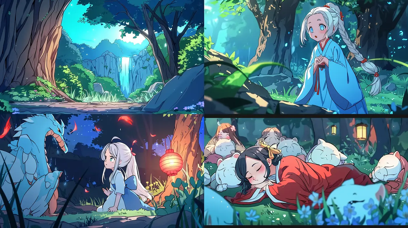 Enchanted Anime-Themed Dreamscapes with Luminous Hues - Midjourney sref style