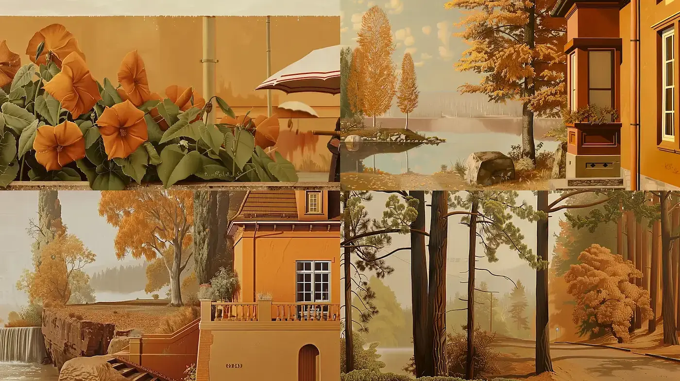 Autumnal Harmony: A Study in Sepia Tones and Soft Textures - Midjourney sref style