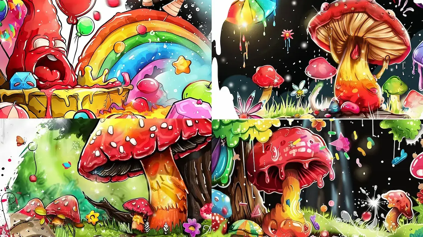 Playful and Whimsical Fantasy Landscape Illustrations - Midjourney sref style