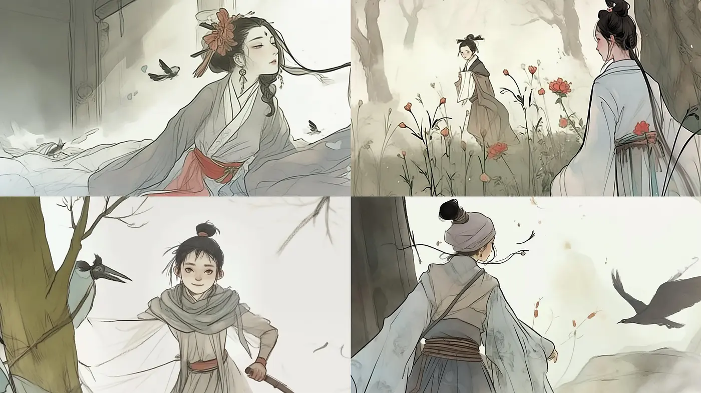 Ethereal Watercolor Whispers: A Tranquil Fusion of East Asian Elegance and Pastel Impressions - Midjourney sref style