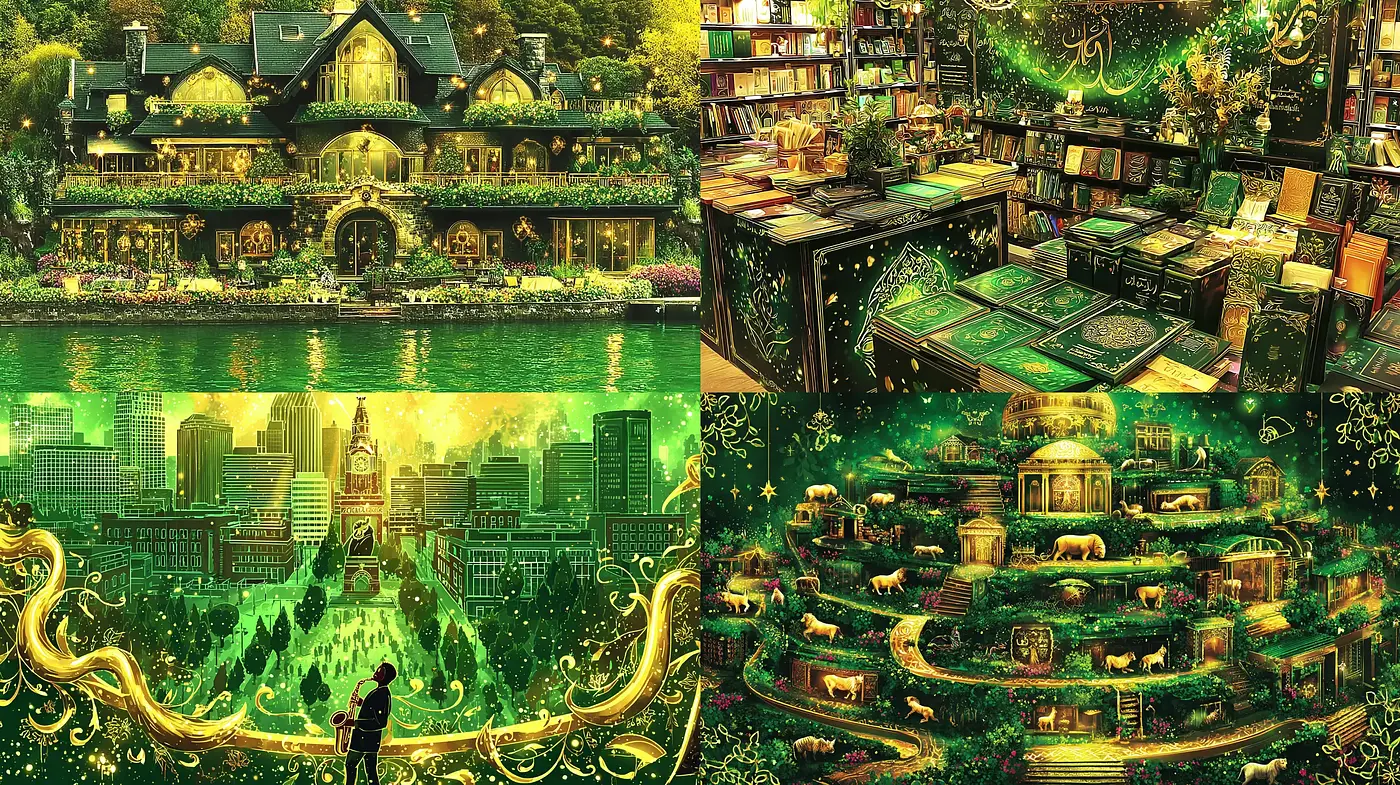 Lush, Enchanted Greenery with Whimsical Elements - Midjourney sref style