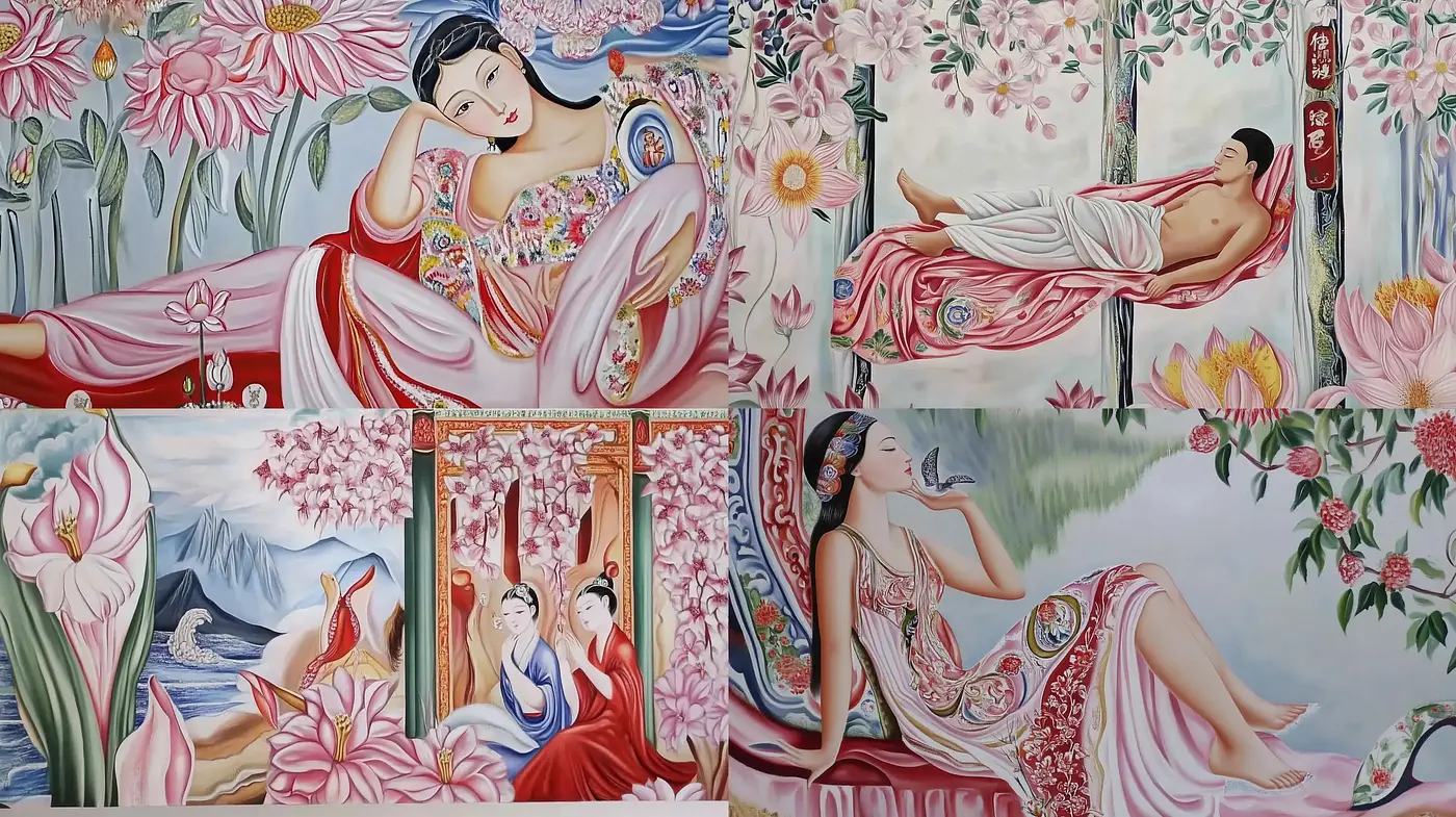 Ethereal Florals in Classic Asian Aesthetics - Midjourney sref style