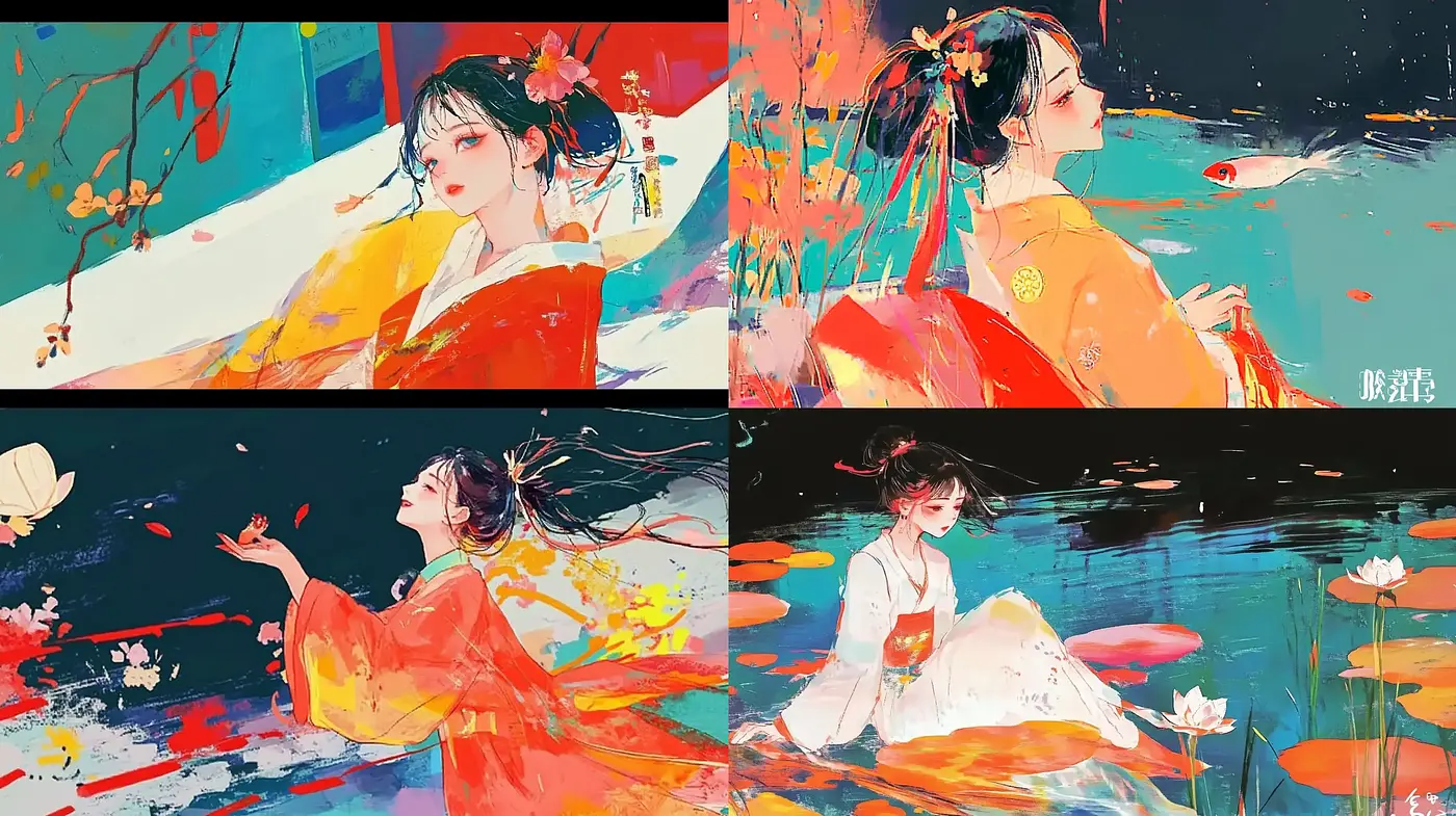 Whimsical Brushstrokes in Vivid Watercolor Dreamscapes - Midjourney sref style