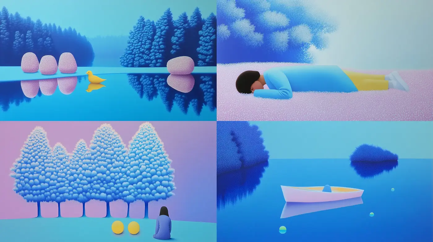 Serenity in Symmetry: A Study of Calm through Pastel Tones and Soft Textures - Midjourney sref style