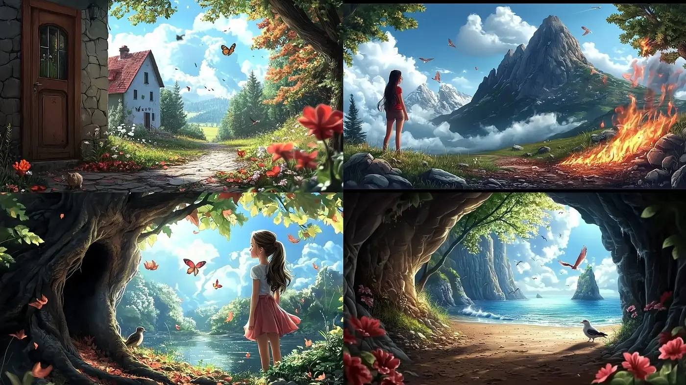 Enchanted Realms of Lush Color and Dreamlike Tranquility - Midjourney sref style