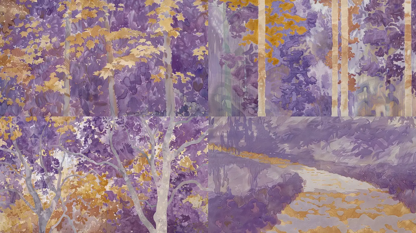 Ethereal Autumn Hues in Impasto Brushwork - Midjourney sref style