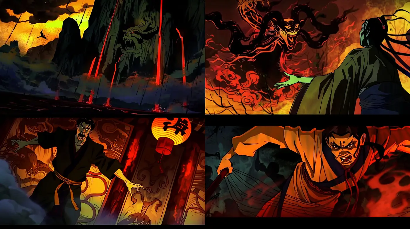 Ethereal Shades of Twilight: A Fusion of Dark Ambiance and Vibrant Hues - Midjourney sref style