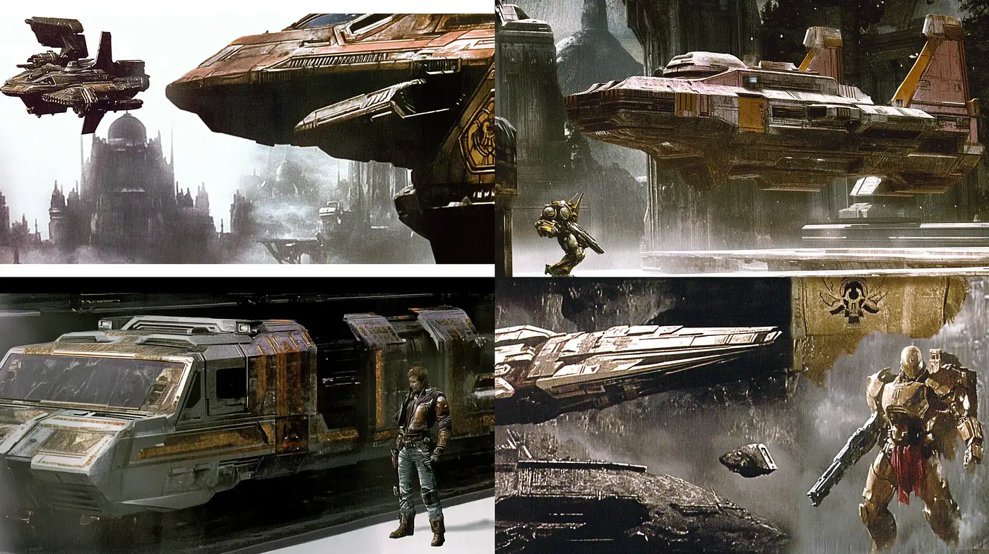 Futuristic Industrial Elegance with a Touch of Dystopian Grittiness - Midjourney sref style