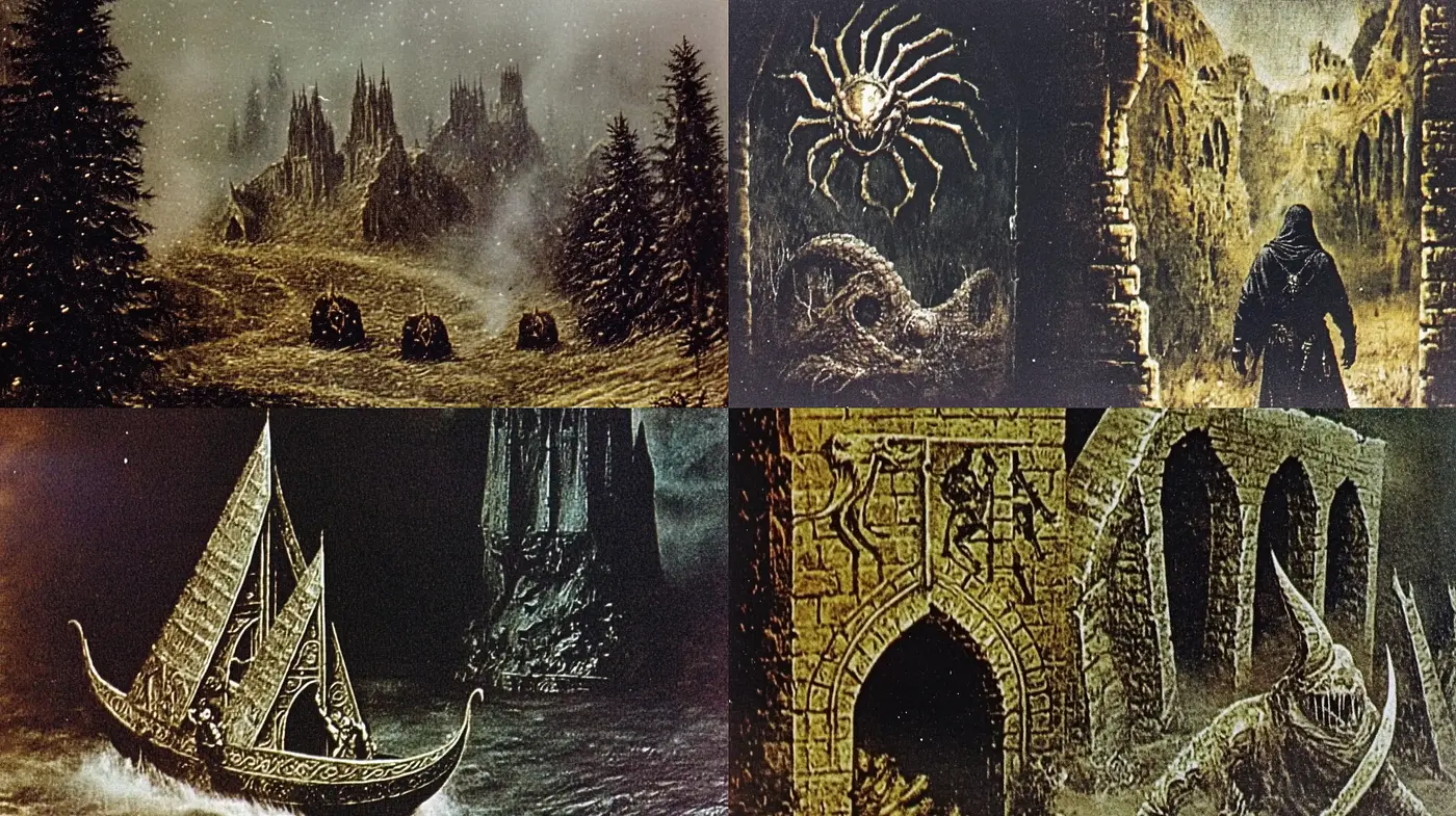 Ethereal Gothic Fantasy: Enigmatic and Mysterious World - Midjourney sref style