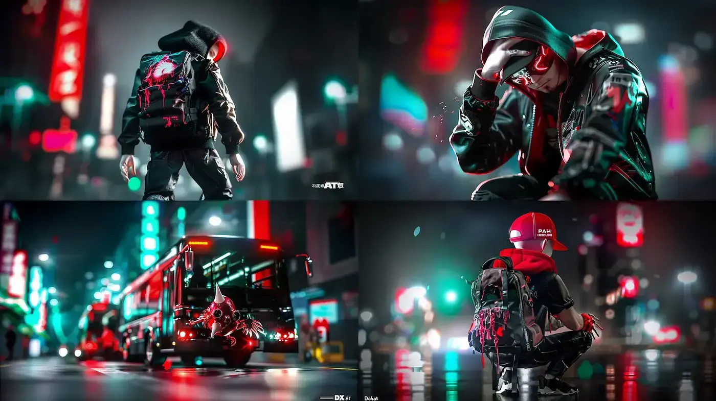 Neon-Noir Cyberpunk Visions with a Contemporary Edge - Midjourney sref style