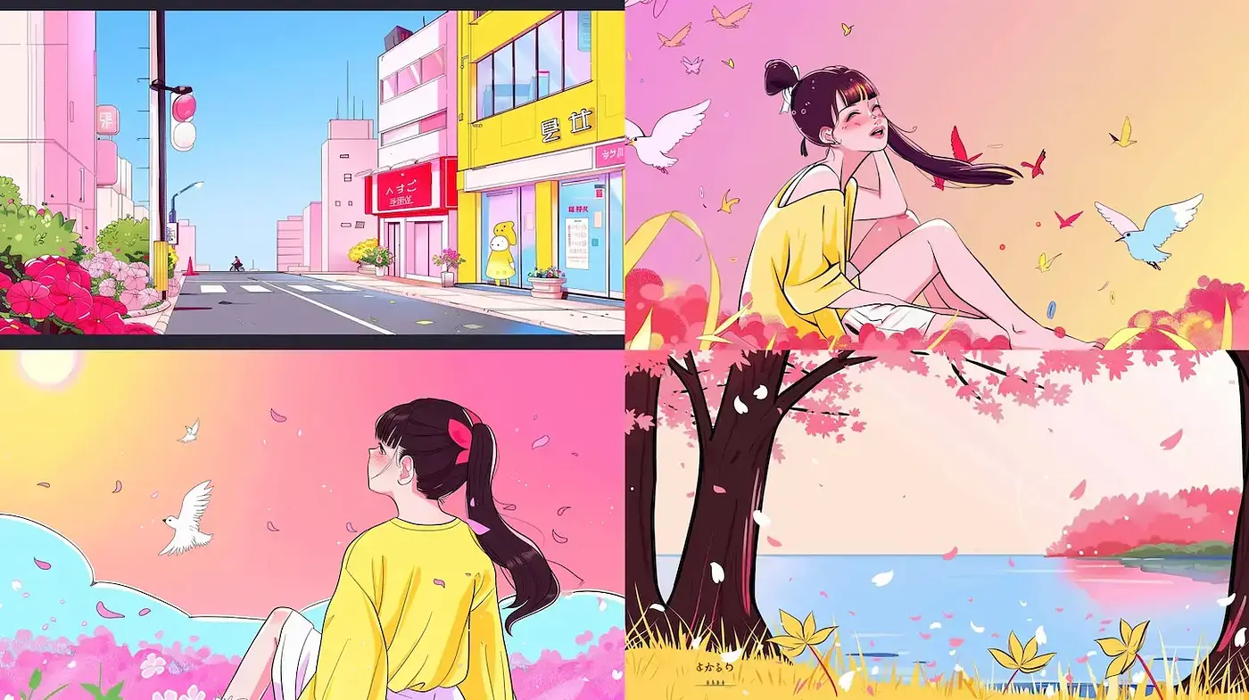 Serene Pastel Panorama in Anime Ethos - Midjourney sref style