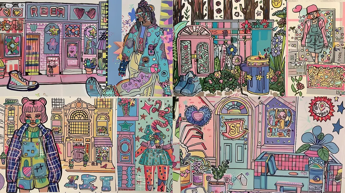 Playful and Whimsical Pop Art Style with Quirky Character Integration - Midjourney sref style