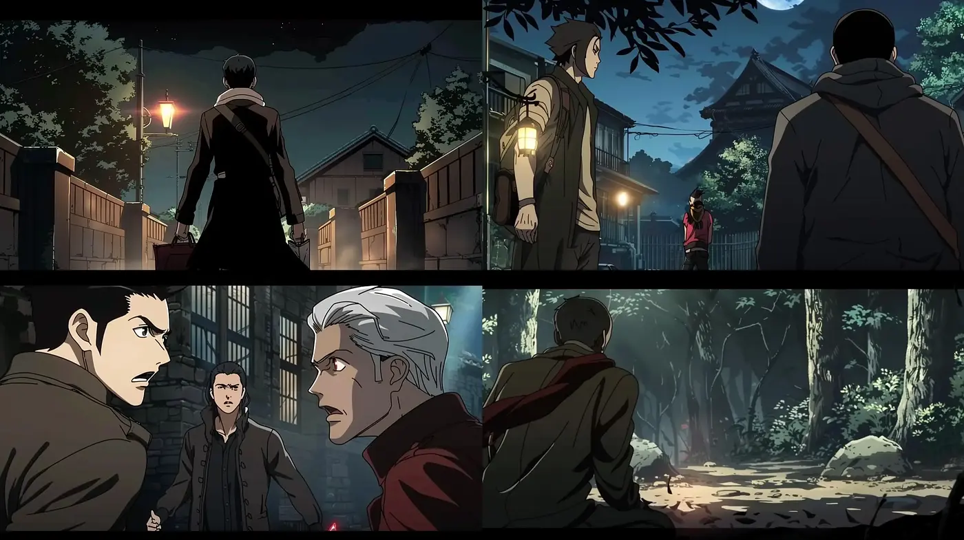 Consistent Noir-Inspired Anime Aesthetic with Muted Twilight Palette - Midjourney sref style