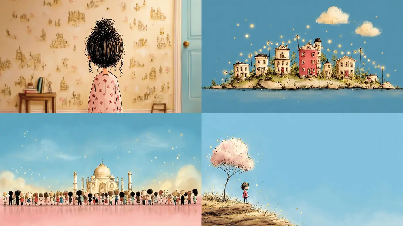 Whimsical and Dreamlike Illustrations with Subtle Pastel Hues - Midjourney sref style
