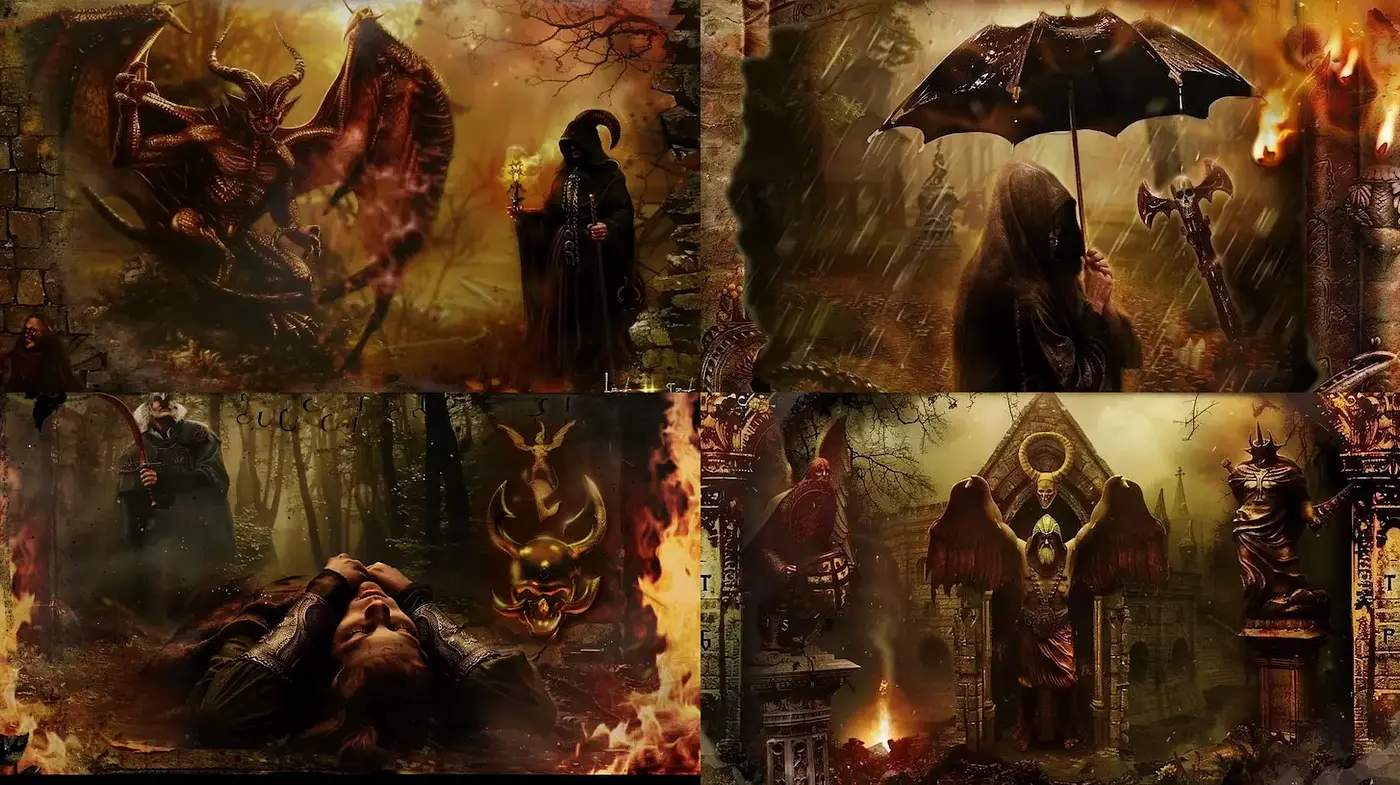 Dramatic and Dark Fantasy Landscapes with Rich Textural Depth - Midjourney sref style