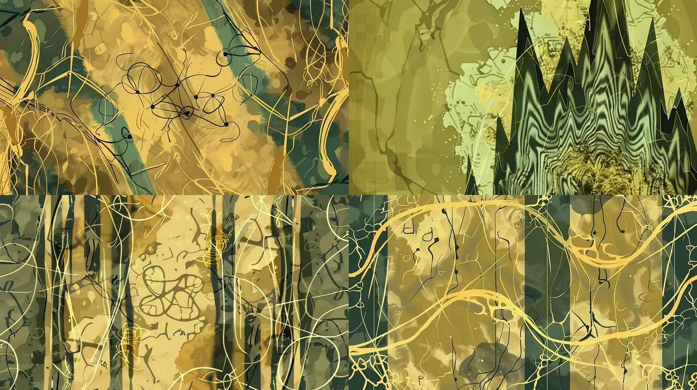 Organic Entanglement in Ochre Hues - Midjourney sref style