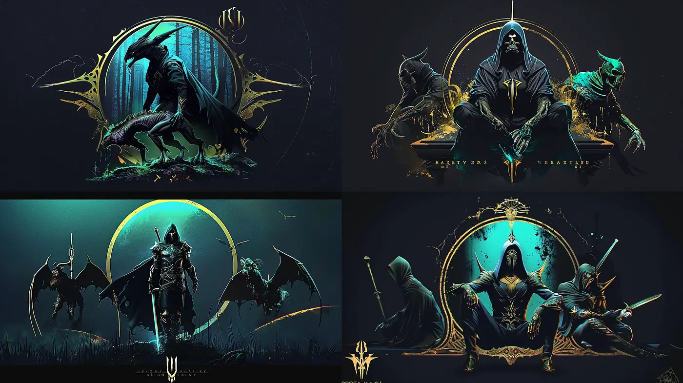 Nocturnal Elegance: A Moonlit Dance of Shadowy Figures in a Stylized Fantasy World - Midjourney sref style
