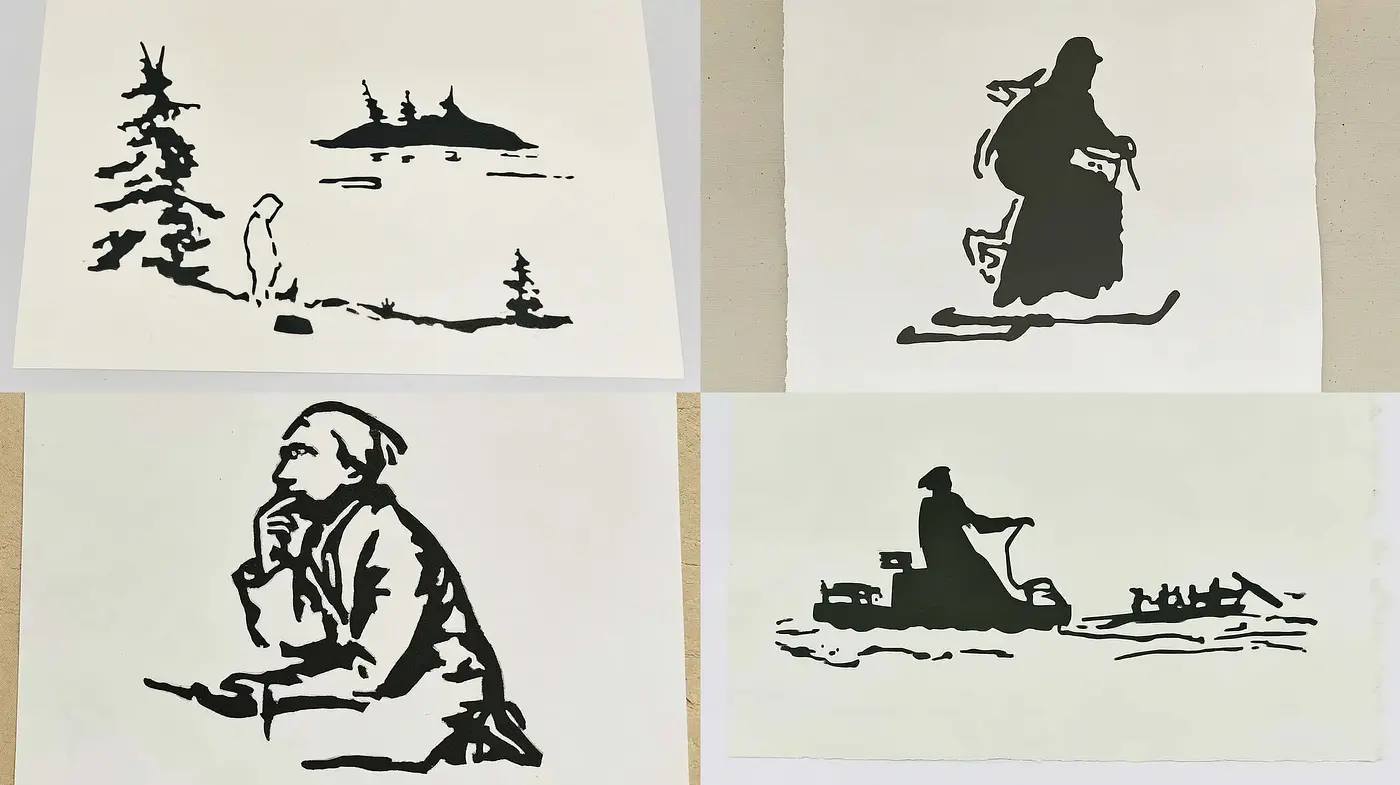 Minimalist Silhouette Art with Nature Themes - Midjourney sref style