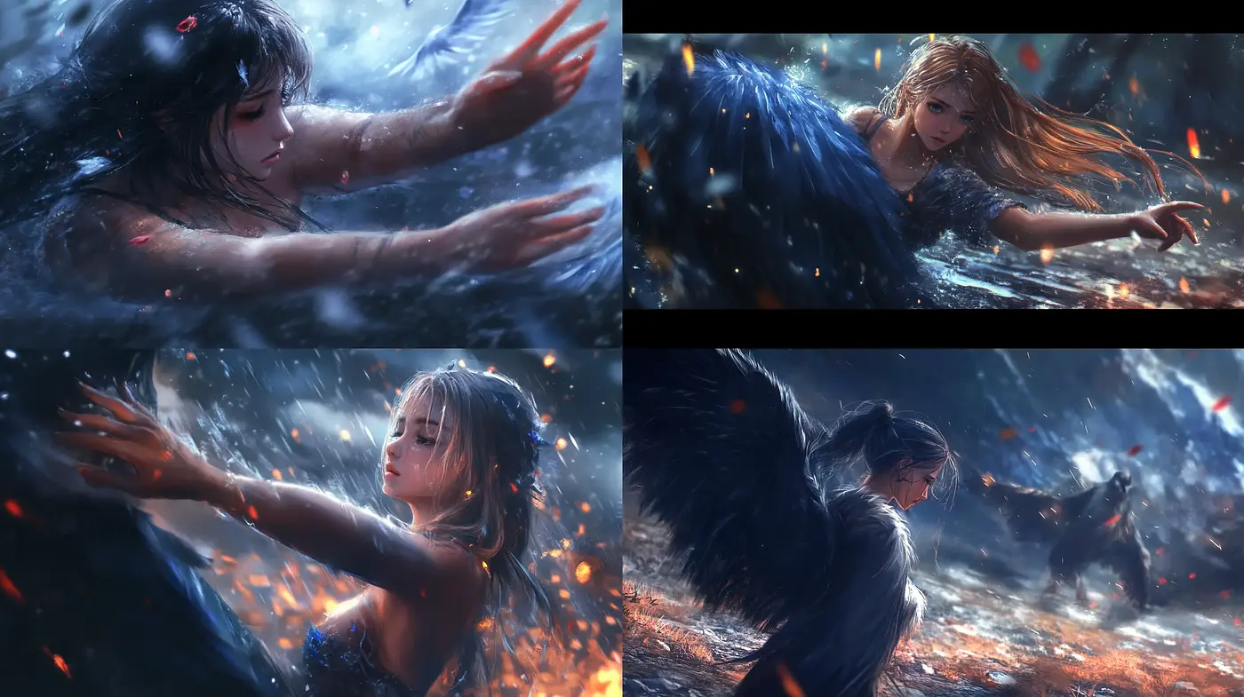 Ethereal Nocturnal Dreamscape with Dynamic Textures and Vivid Hues - Midjourney sref style