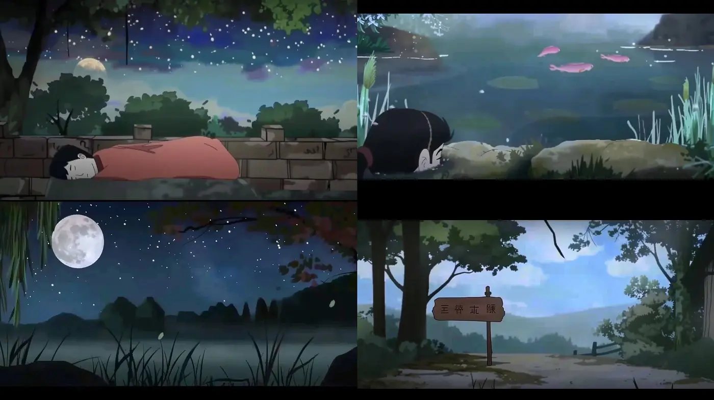 Tranquil Nightscape: An Ethereal Blend of Starry Skies and Calm Waters Influenced by East Asian Animation - Midjourney sref style