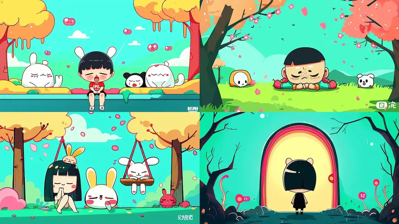 Playful and whimsical cartoon style with a vibrant color scheme - Midjourney sref style