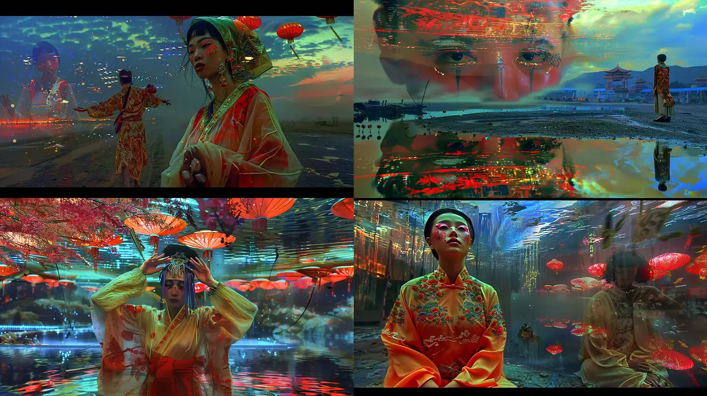 Futuristic Oriental Dreamscape Fusion - Midjourney sref style