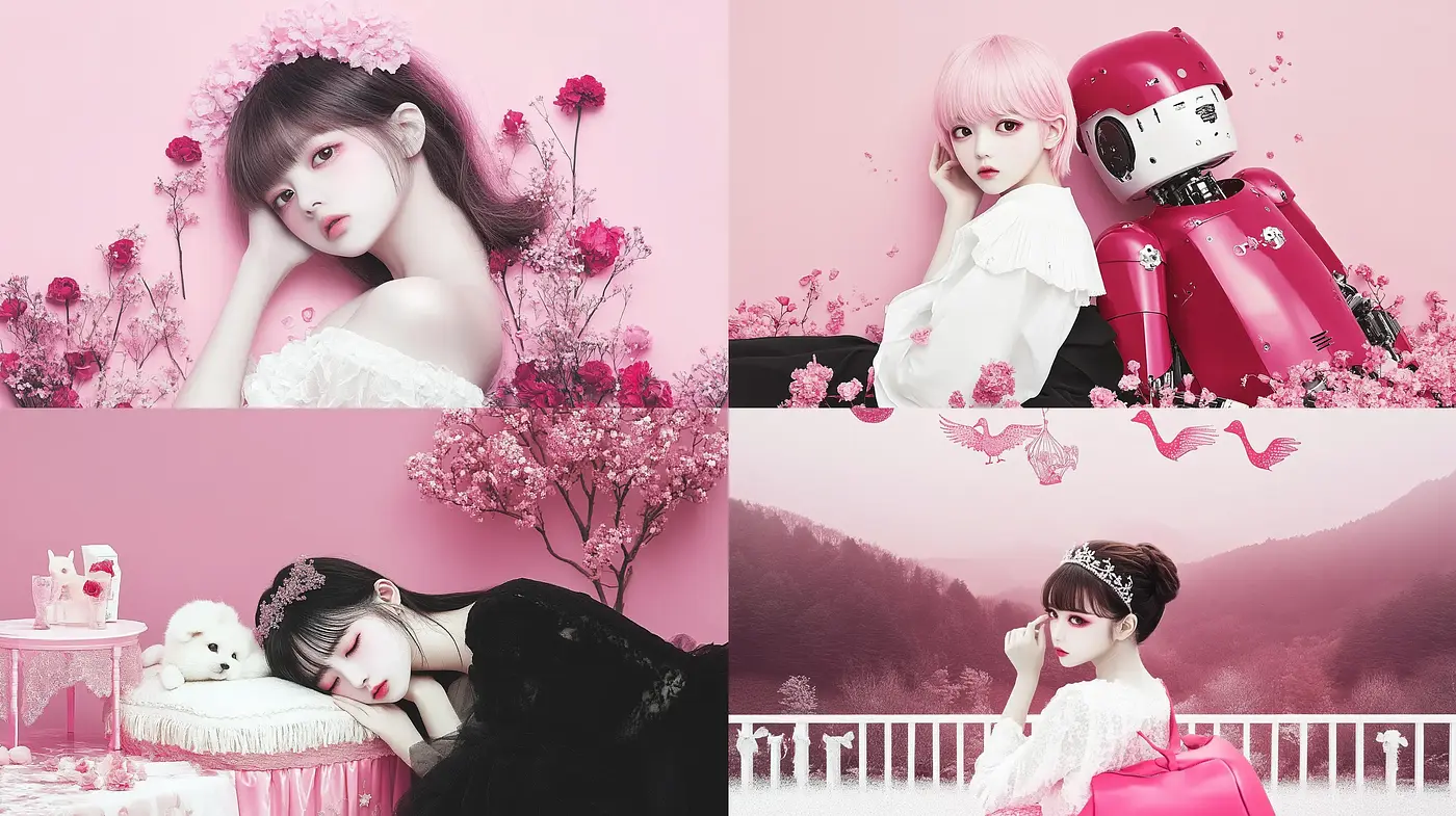 Rose-Tinted Serenity in Surreal Portraiture - Midjourney sref style