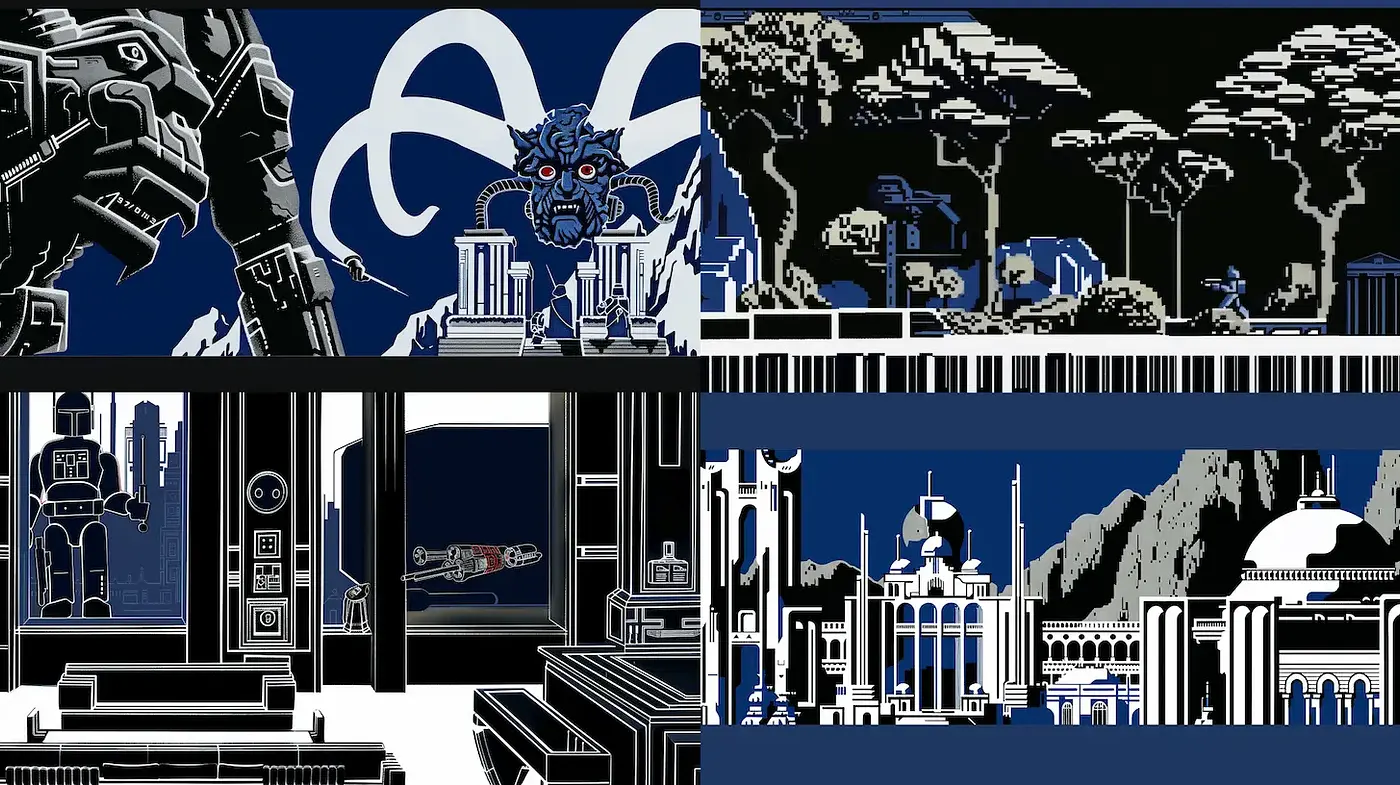 Futuristic Synthesis of Retro Aesthetics and Geometric Abstraction - Midjourney sref style