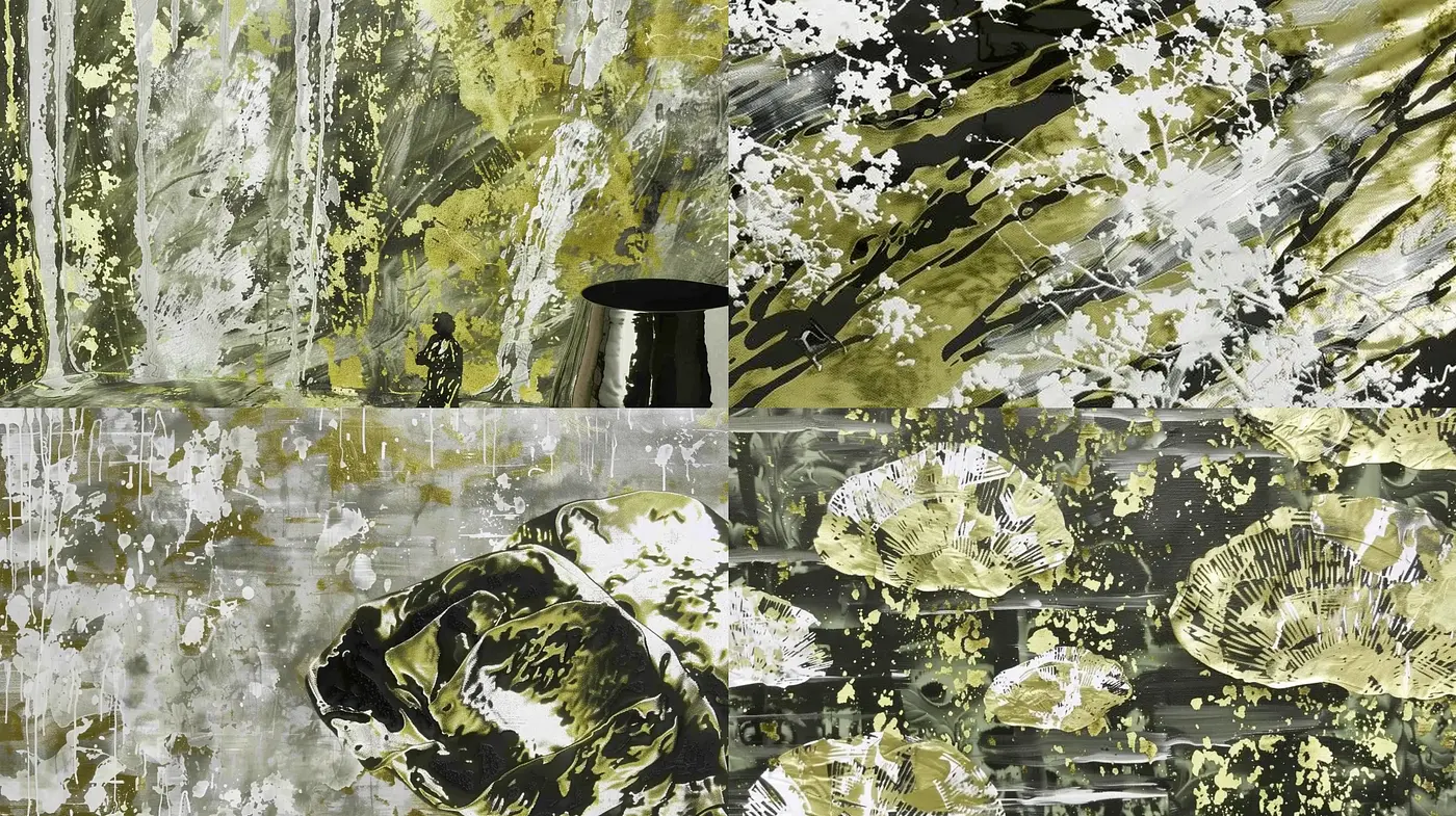 Abstract Textural Harmony in Monochromatic Shades - Midjourney sref style