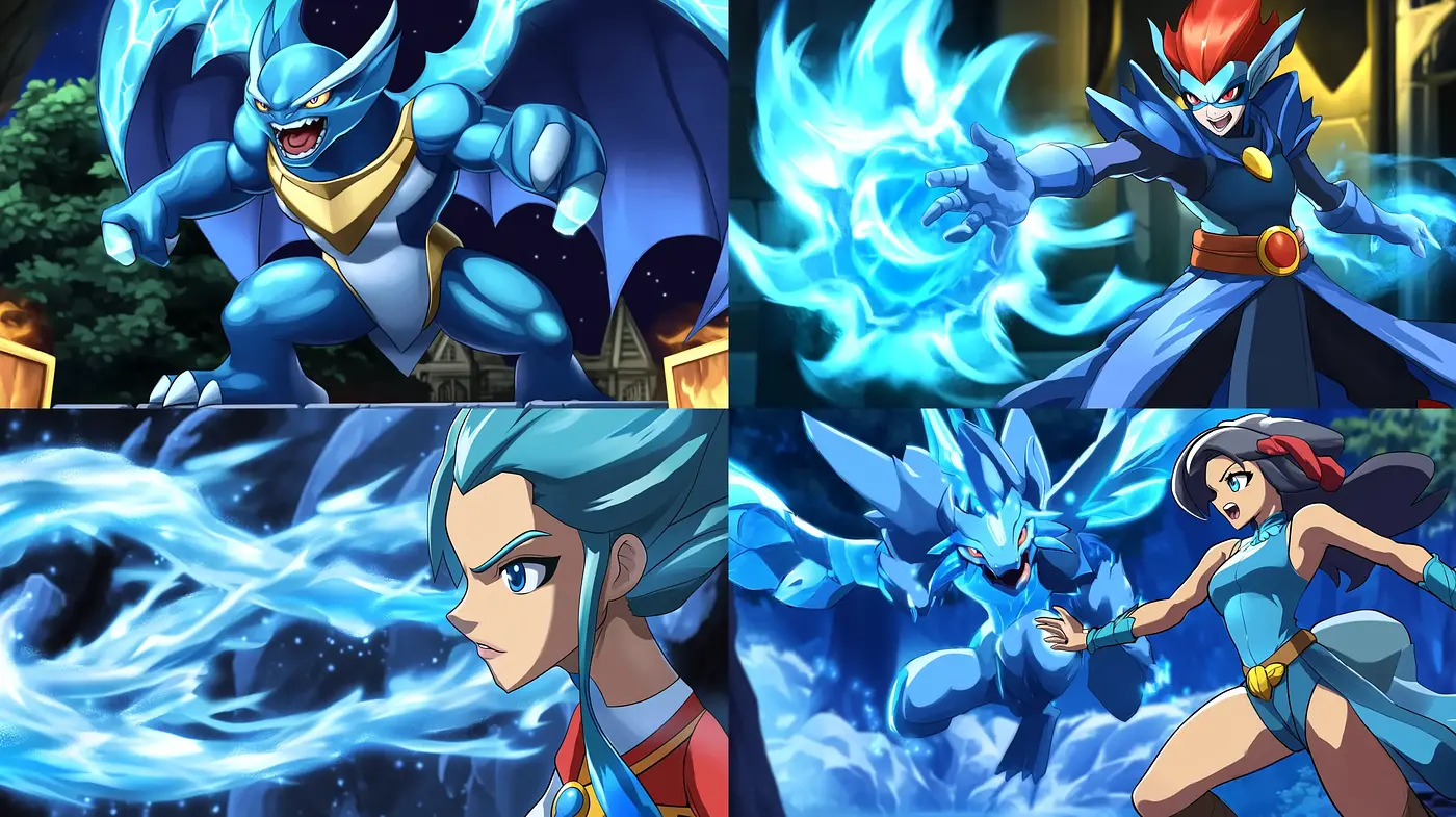 Dynamic Anime-Inspired Digital Art with a Focus on Elemental Energy - Midjourney sref style
