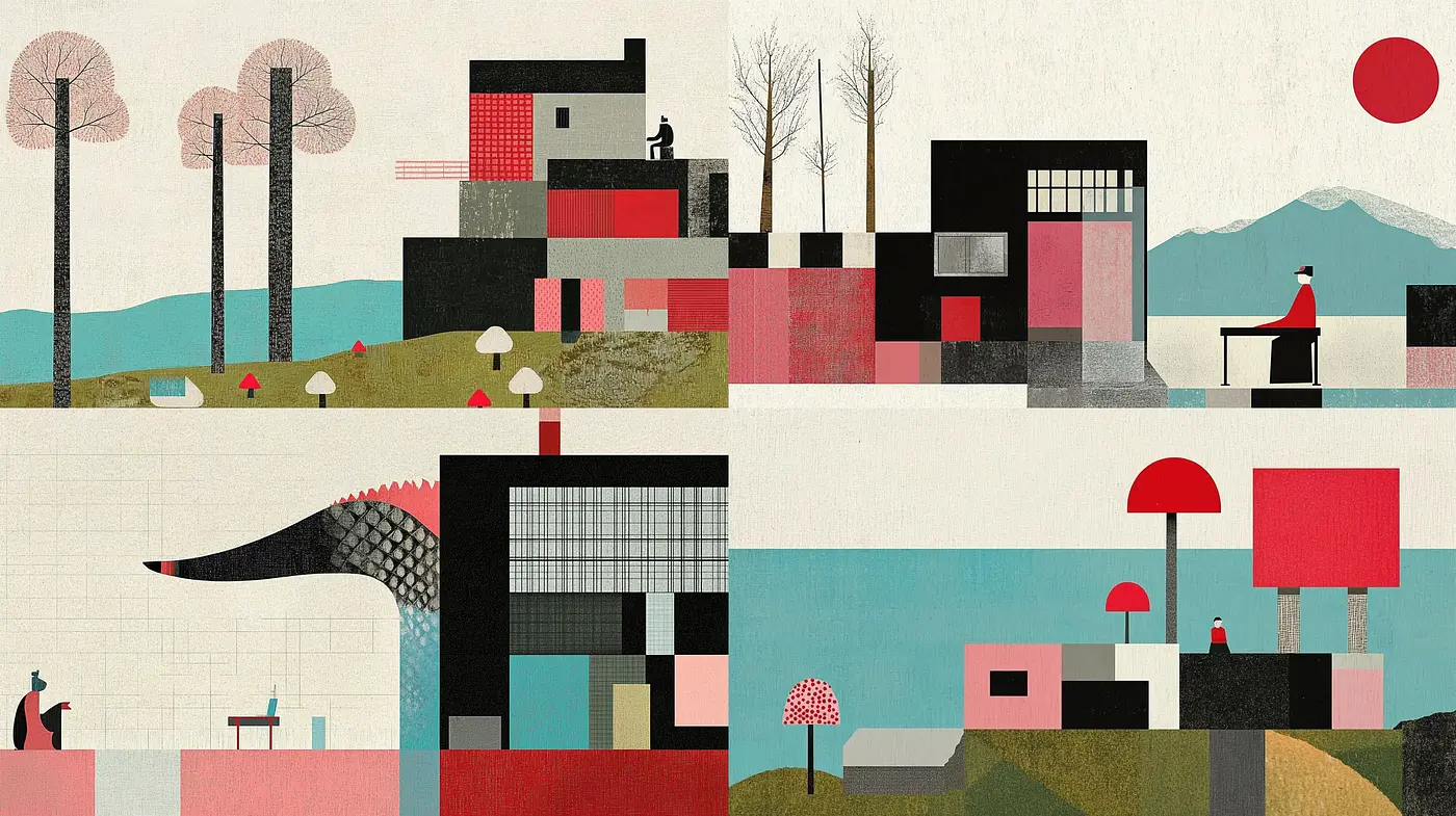 Geometric Serenity: A Study in Modernist Aesthetics with a Muted Palette - Midjourney sref style