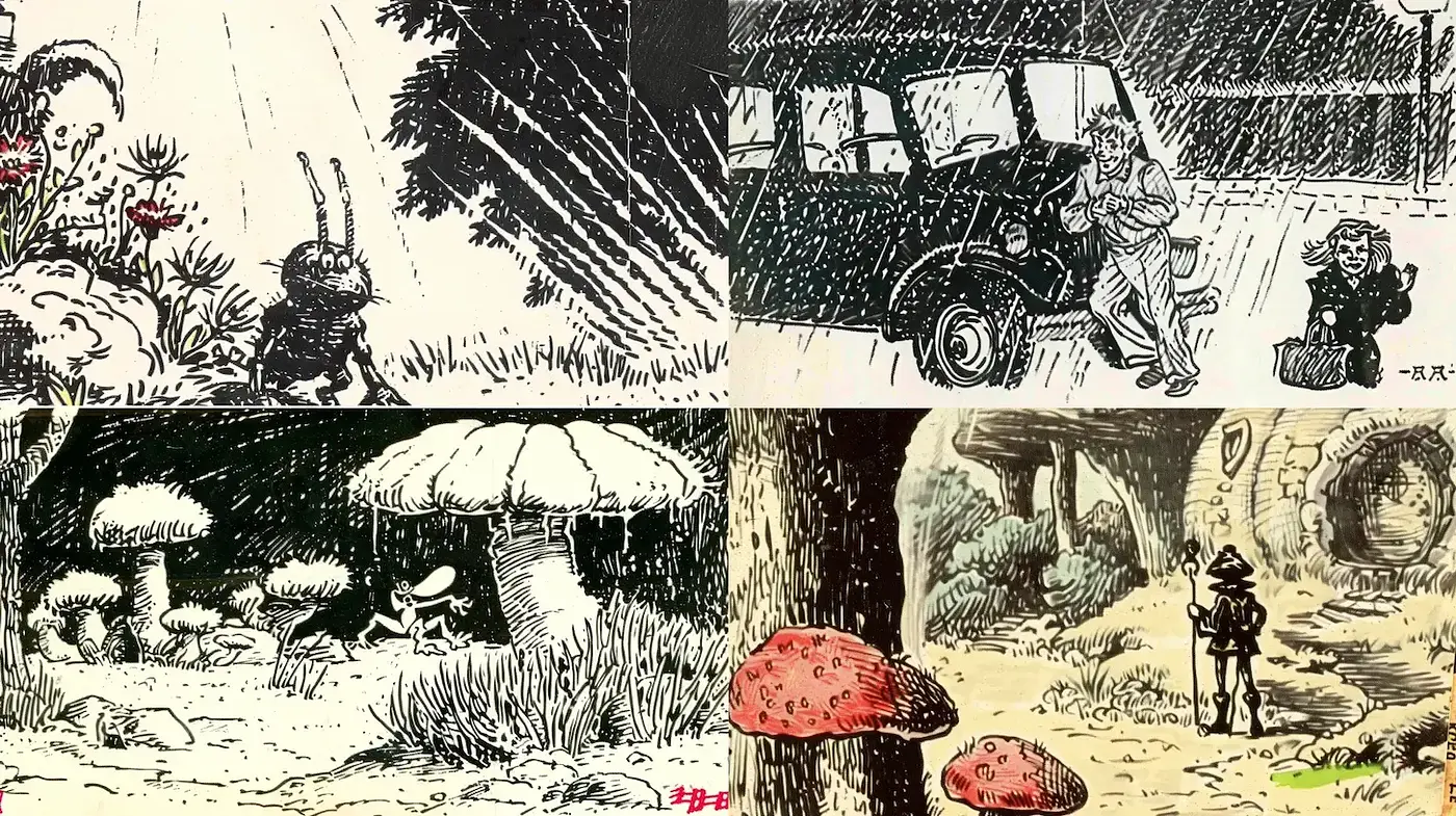 Enchanting Woodcut Fantasy Storybook Illustrations - Midjourney sref style