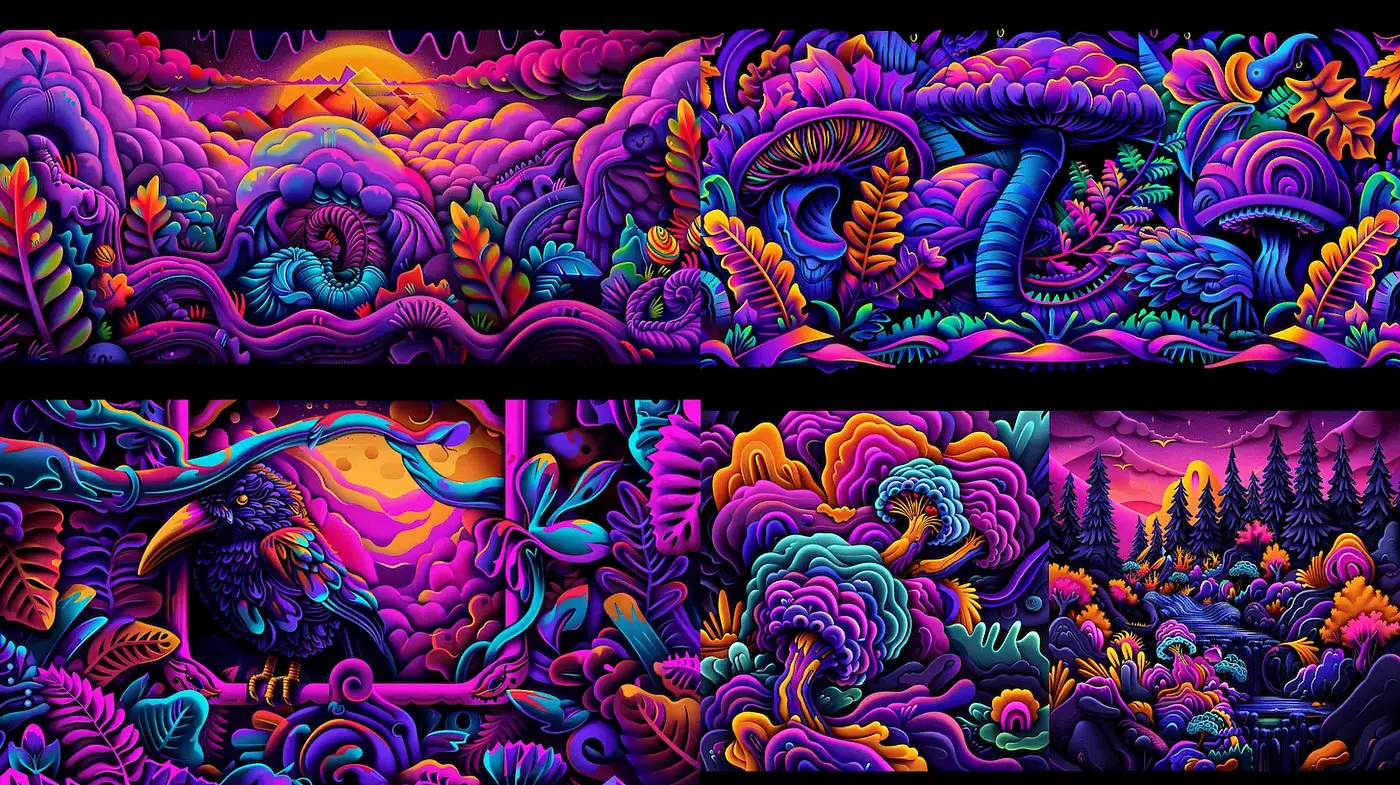 Vibrantly Surreal Landscapes with a Playful Approach - Midjourney sref style