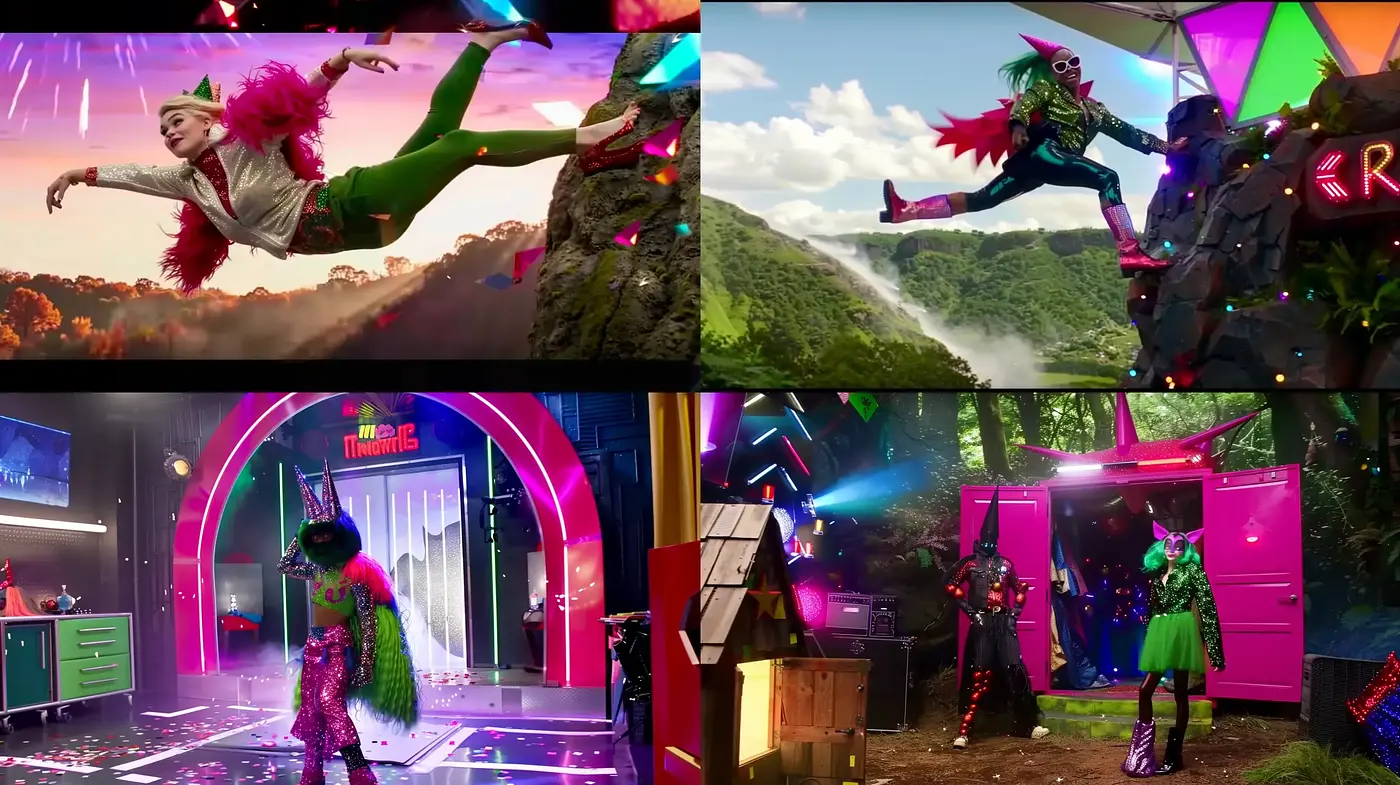 Vibrant Futurism Meets Neon Jungle Fantasy - Midjourney sref style