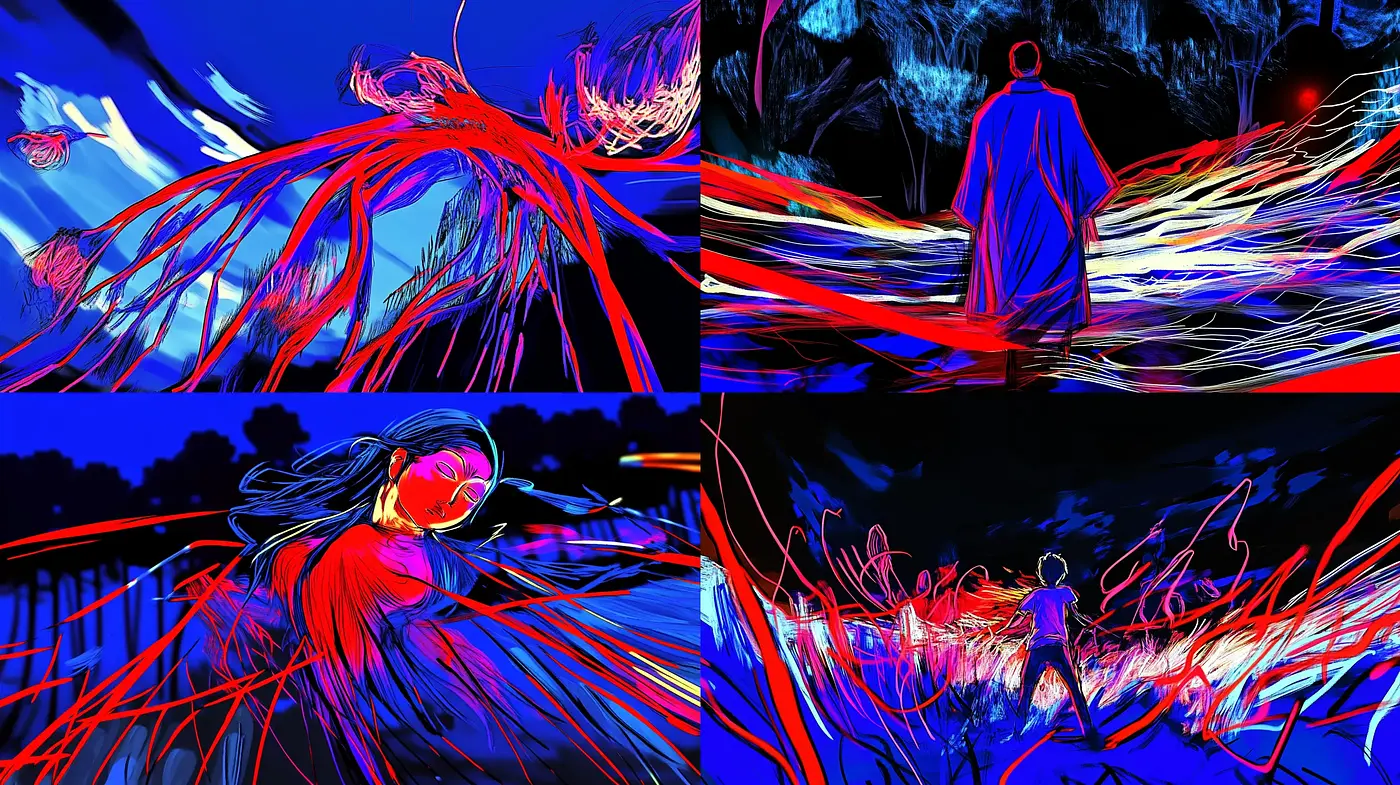 Dynamic Energy in Abstract Expressionistic Swirls - Midjourney sref style
