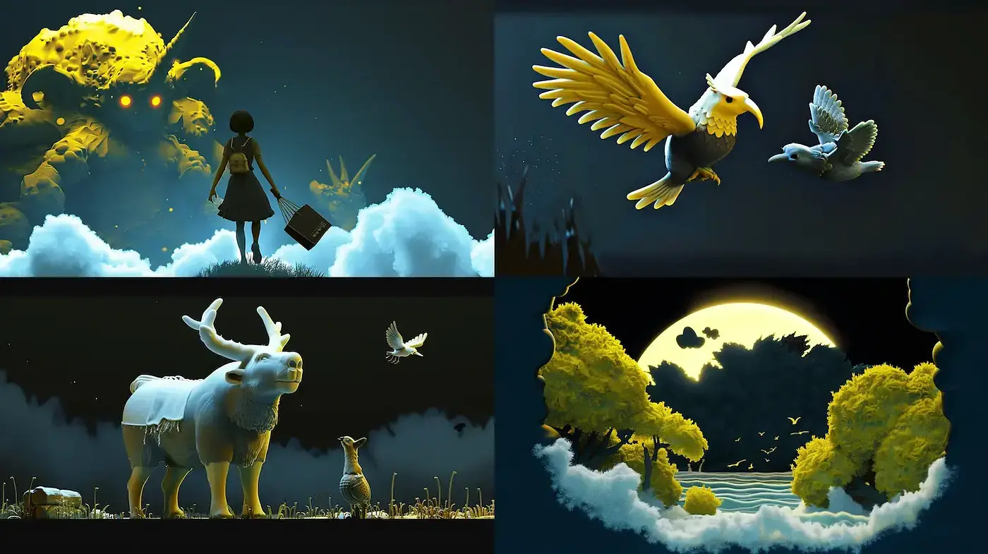 Fantastical and Dreamlike Illustrations with Ethereal Elements - Midjourney sref style