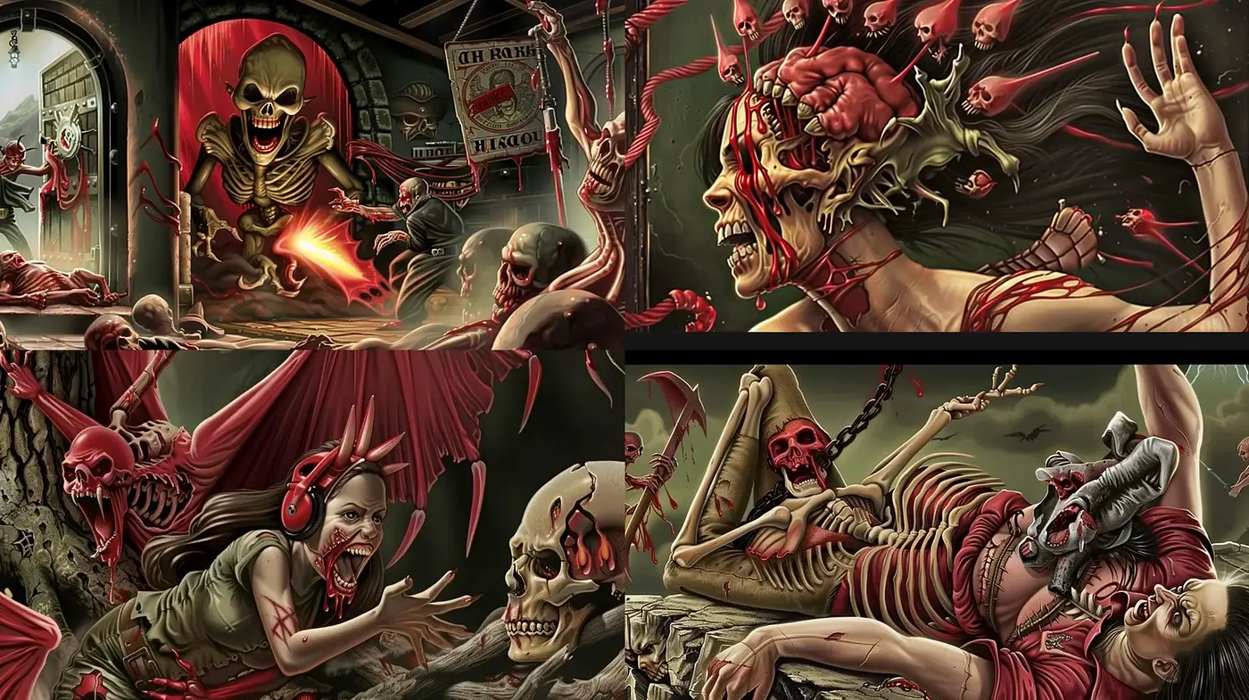 Gritty Phantasmagoria in Surreal Horror - Midjourney sref style