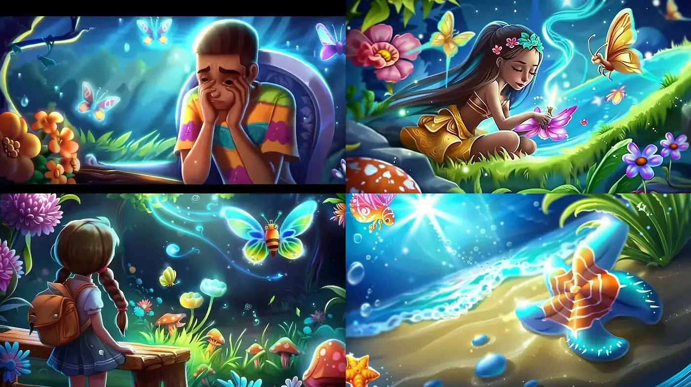 Whimsical, Dreamlike Illustrations with a Fantasy Vibe - Midjourney sref style