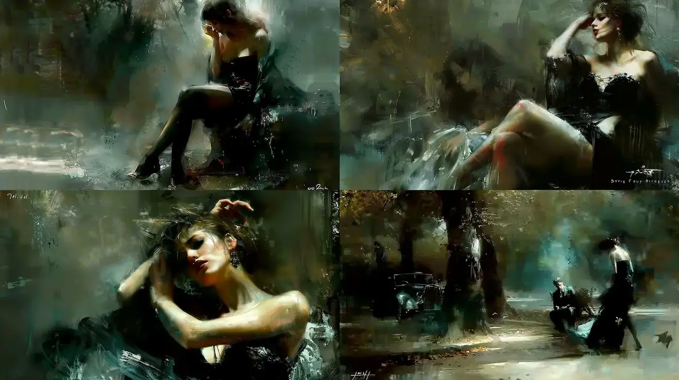 Mysterious and Expressive Portraits in a Dreamlike Atmosphere - Midjourney sref style