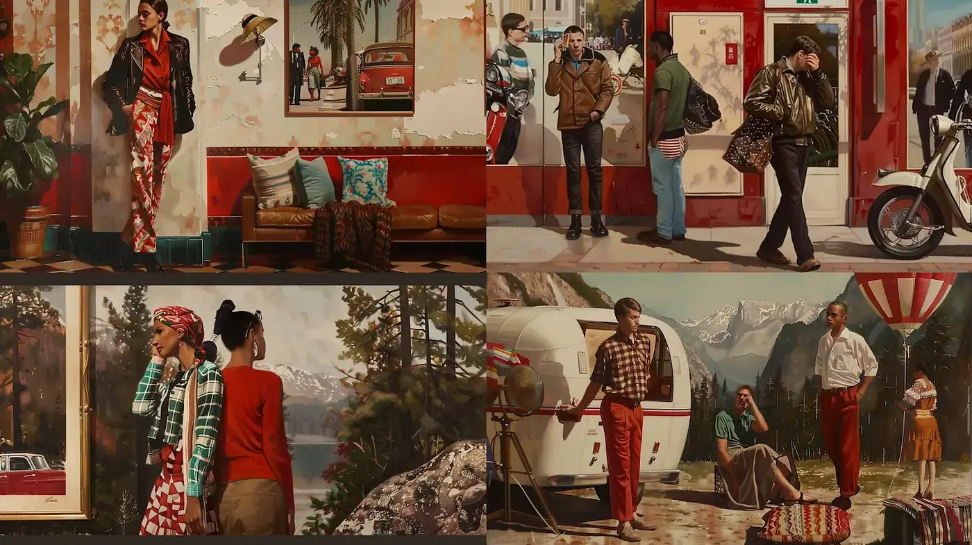 Visually Striking Retro Aesthetic with Outdoor Vibes and Rich Textures - Midjourney sref style
