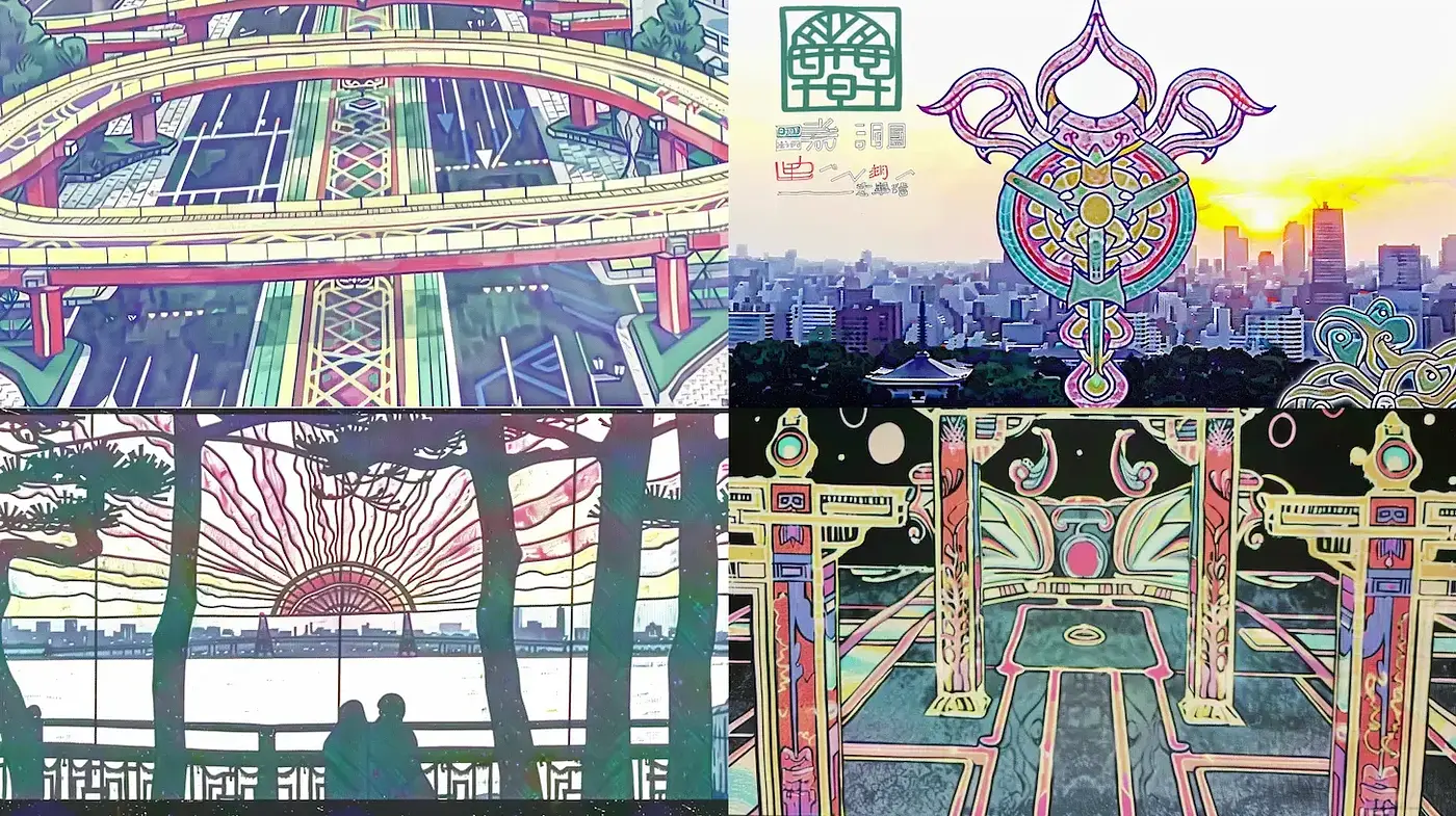Eclectic Euphoria: A Fusion of Psychedelia and Art Nouveau - Midjourney sref style