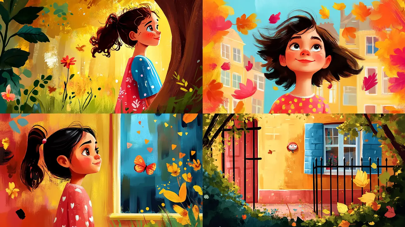 Sunlit Whimsy: A Vivid Dance of Colors and Warmth in Illustrative Art - Midjourney sref style