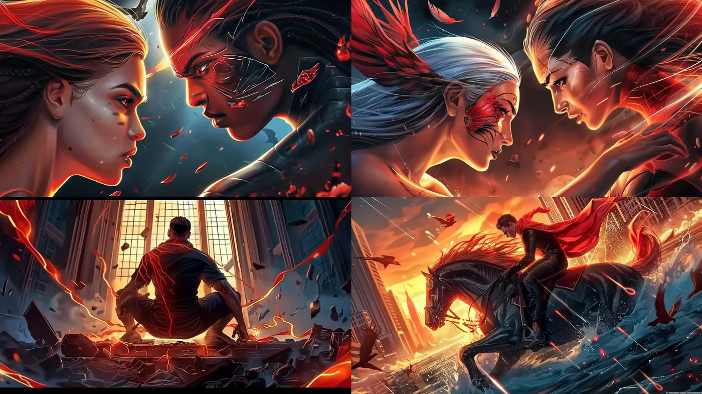 Dynamic Comic Book Vigor Renderings - Midjourney sref style